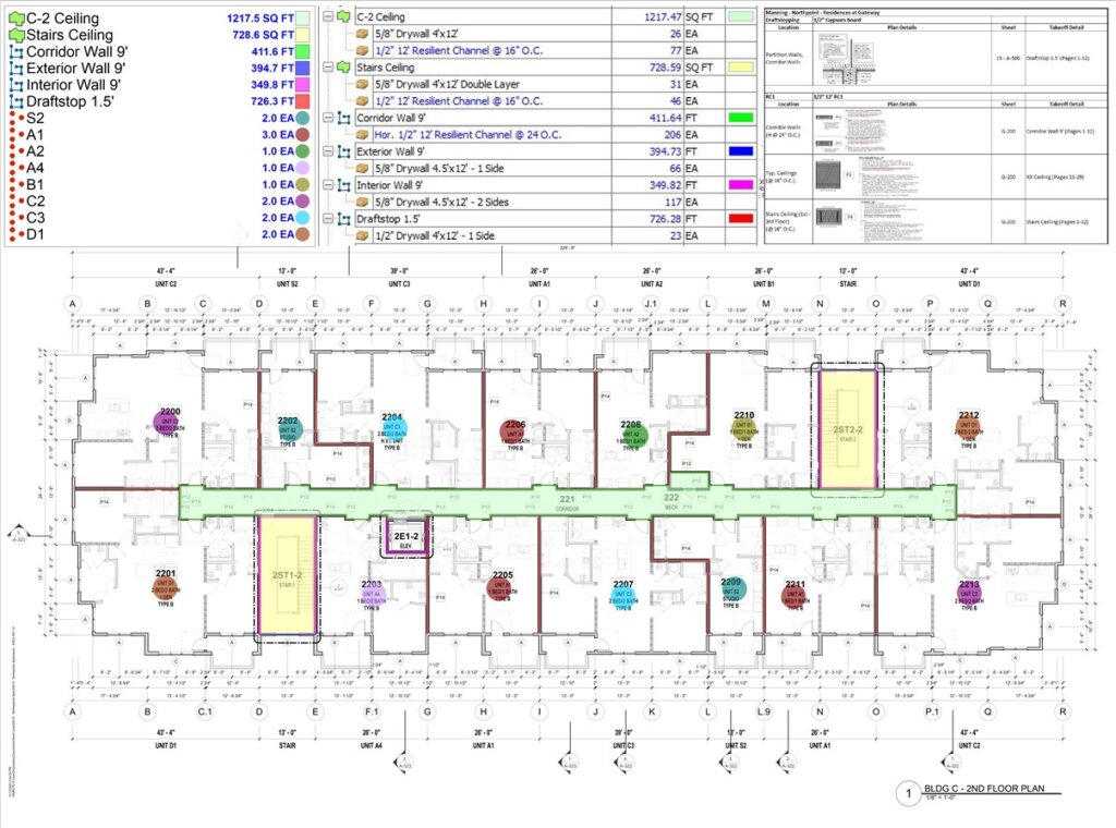 Drywall Takeoff Condominium 11