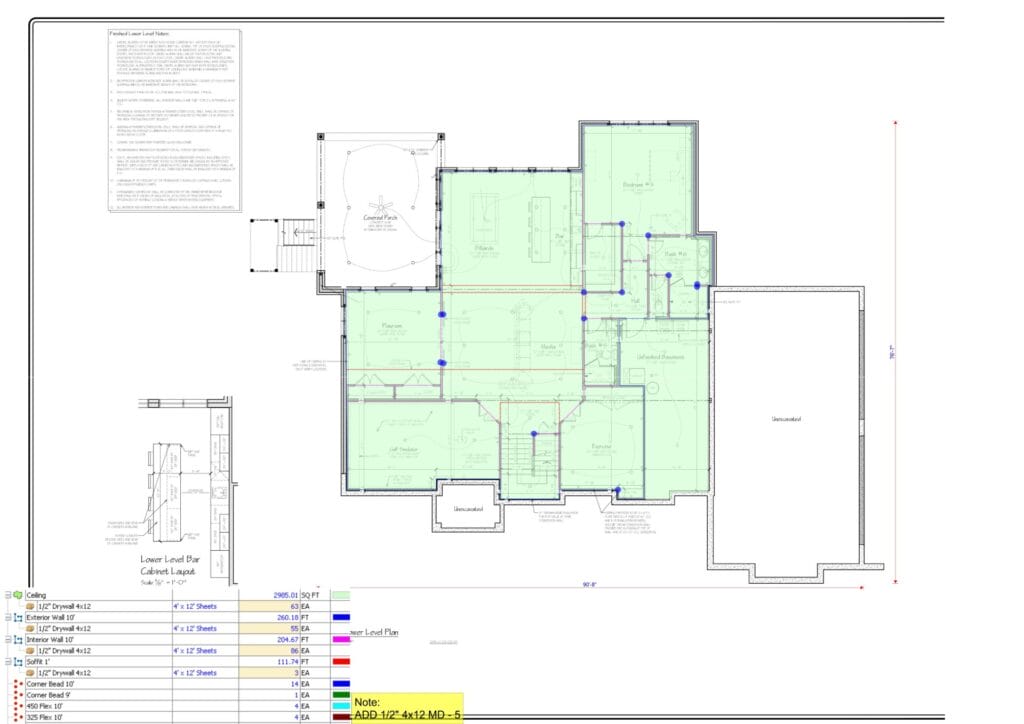 Residential Drywall Takeoff 