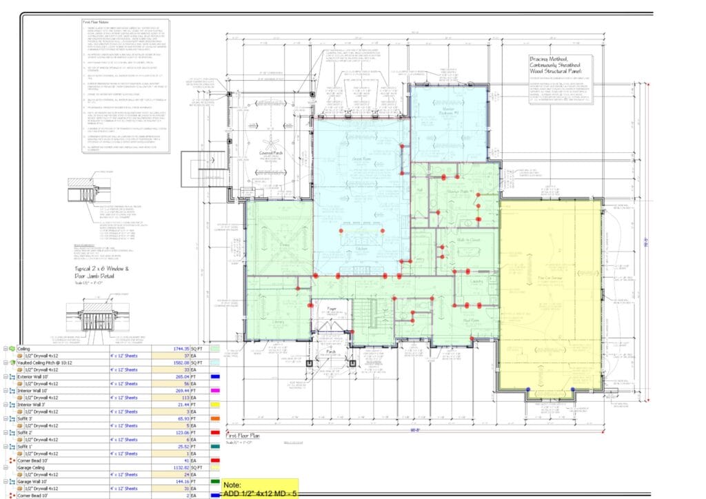 Residential Drywall Takeoff 